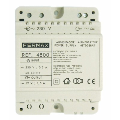 FX-4800 :: DUOX PLUS Alimentatore/Filtro, 230Vac/12Vac-1,5A, 4 DIN